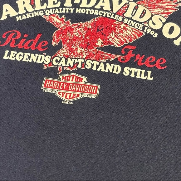 Vintage Harley Davidson Graphic 2010 Biker Grunge T-shirt - Picture 3 of 10